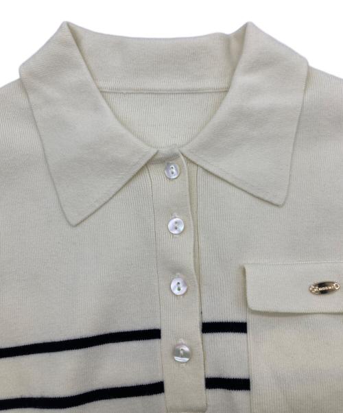 anuans（アニュアンス）anuans (アニュアンス) ポロニットドッキングワンピース ブラック×ホワイト サイズ:Sの古着・服飾アイテム