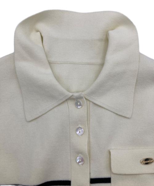 anuans（アニュアンス）anuans (アニュアンス) ポロニットドッキングワンピース ブラック×ホワイト サイズ:Sの古着・服飾アイテム