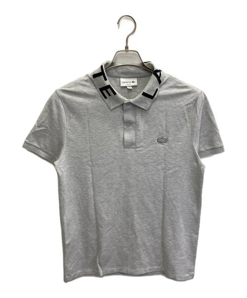 LACOSTE（ラコステ）LACOSTE (ラコステ) ジャカードリブニットカラーポロシャツ グレー サイズ:Mの古着・服飾アイテム