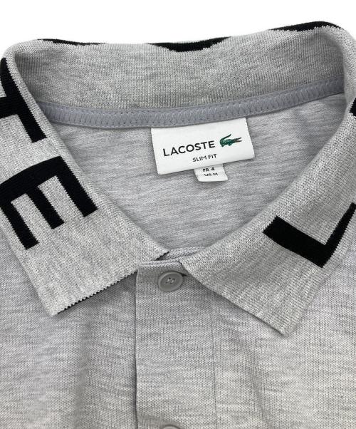 LACOSTE（ラコステ）LACOSTE (ラコステ) ジャカードリブニットカラーポロシャツ グレー サイズ:Mの古着・服飾アイテム