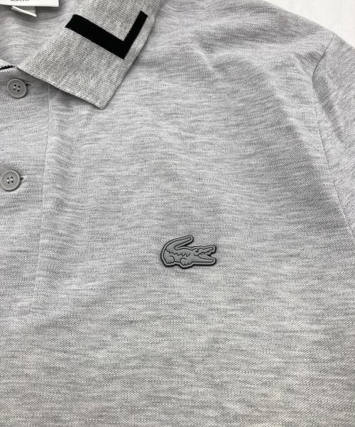 LACOSTE（ラコステ）LACOSTE (ラコステ) ジャカードリブニットカラーポロシャツ グレー サイズ:Mの古着・服飾アイテム