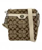 COACHコーチ）の古着「シグネチャーショルダーバッグ」｜ベージュ