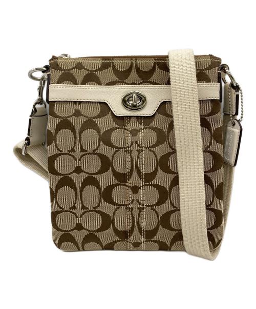 COACH（コーチ）COACH (コーチ) シグネチャーショルダーバッグ ベージュの古着・服飾アイテム