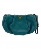 PRADAプラダ）の古着「レザーポーチ」｜ブルー