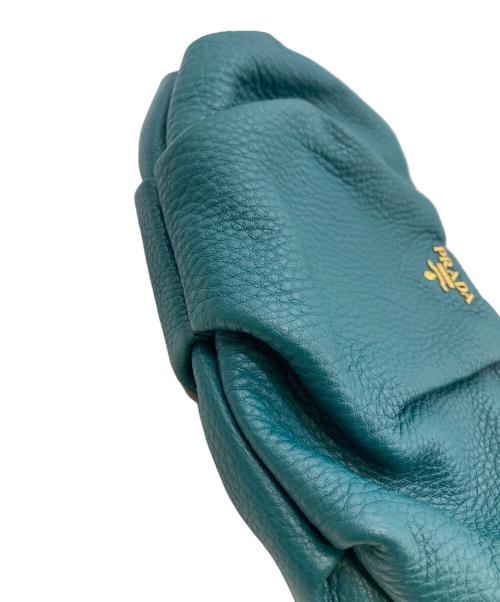 PRADA（プラダ）PRADA (プラダ) レザーポーチ ブルーの古着・服飾アイテム