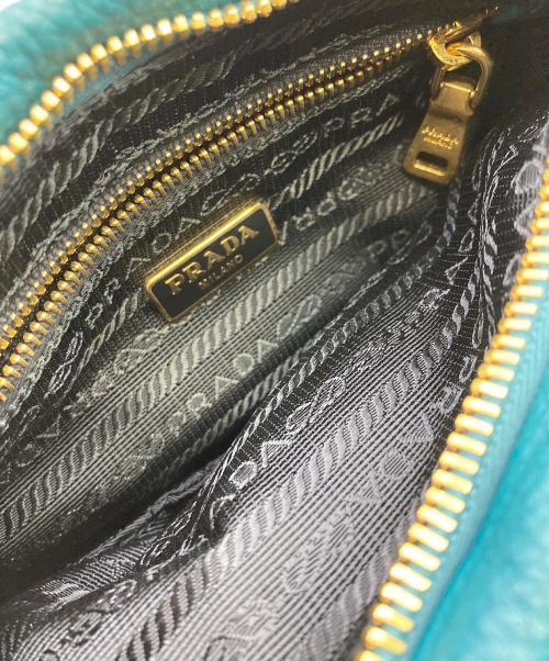 PRADA（プラダ）PRADA (プラダ) レザーポーチ ブルーの古着・服飾アイテム