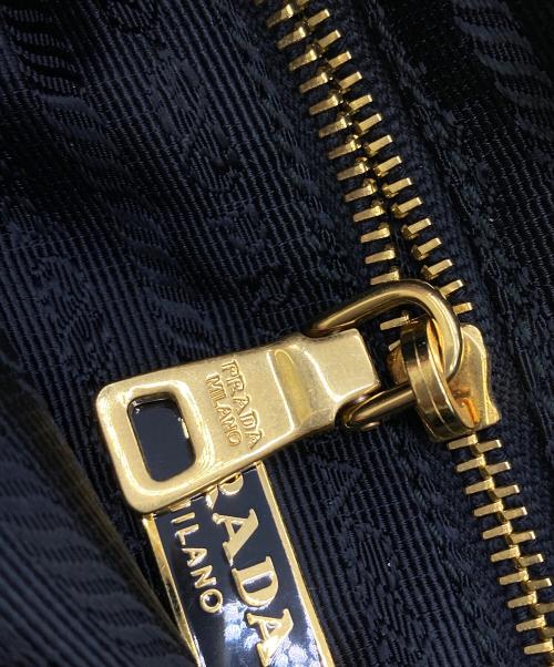 PRADA（プラダ）PRADA (プラダ) レザーポーチ ブルーの古着・服飾アイテム