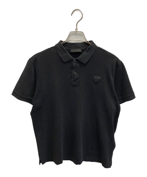 PRADA（プラダ）PRADA (プラダ) トライアングルロゴ ポロシャツ ブラック サイズ:Sの古着・服飾アイテム