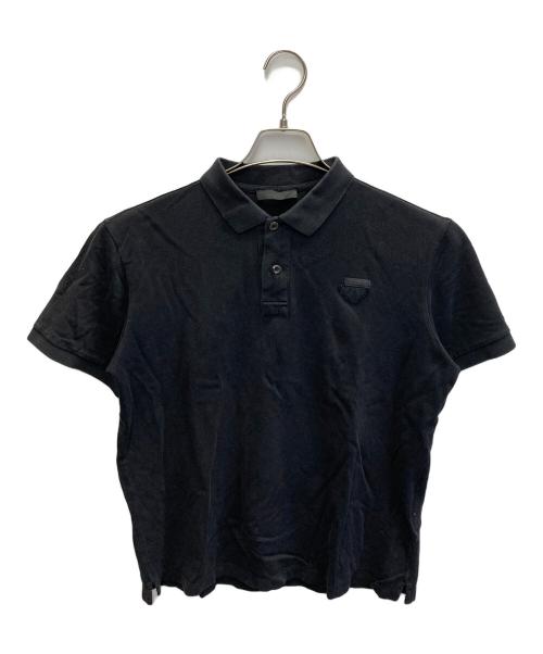 PRADA（プラダ）PRADA (プラダ) トライアングルロゴ ポロシャツ ブラック サイズ:Sの古着・服飾アイテム