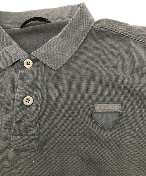 PRADA（プラダ）PRADA (プラダ) トライアングルロゴ ポロシャツ ブラック サイズ:Sの古着・服飾アイテム