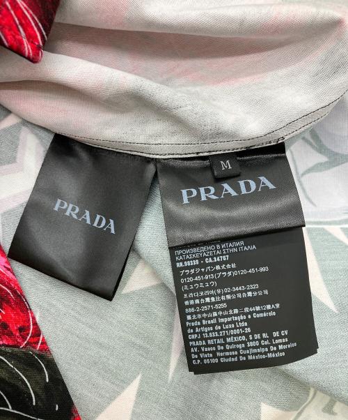 PRADA（プラダ）PRADA (プラダ) 総柄 オープンカラーシャツ ブラック サイズ:Mの古着・服飾アイテム