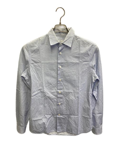 PRADA（プラダ）PRADA (プラダ) 16SS 総柄シャツ ブルー サイズ:37の古着・服飾アイテム