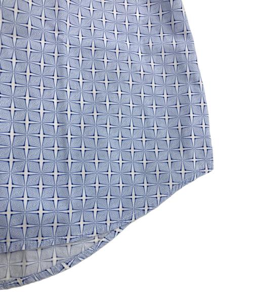 PRADA（プラダ）PRADA (プラダ) 16SS 総柄シャツ ブルー サイズ:37の古着・服飾アイテム