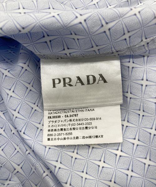PRADA（プラダ）PRADA (プラダ) 16SS 総柄シャツ ブルー サイズ:37の古着・服飾アイテム
