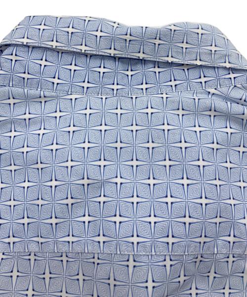 PRADA（プラダ）PRADA (プラダ) 16SS 総柄シャツ ブルー サイズ:37の古着・服飾アイテム