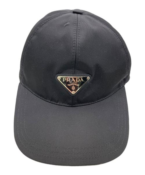 PRADA（プラダ）PRADA (プラダ) ベースボールキャップ ブラック サイズ:Mの古着・服飾アイテム