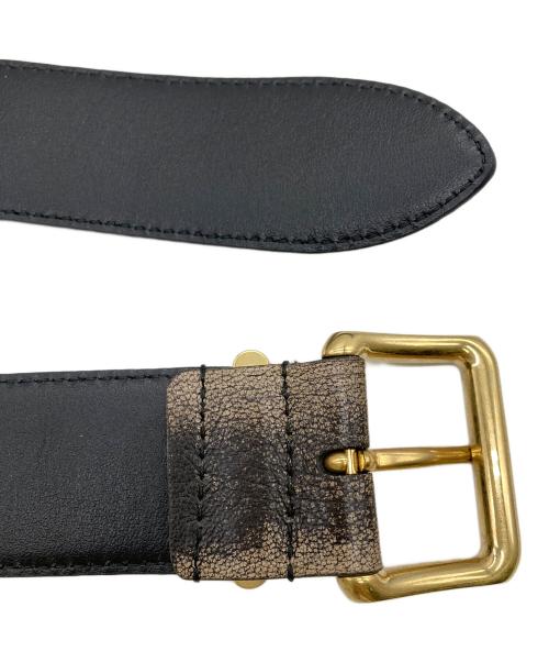 MIU MIU（ミュウミュウ）MIU MIU (ミュウミュウ) ナッパレザー ベルト ブラウンの古着・服飾アイテム