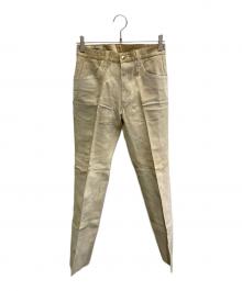 Wrangler（ラングラー）の古着「ヴィンテージレザーパンツ」｜ベージュ