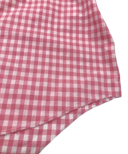 FILME FILLED（フィルムフィルド）FILME FILLED (フィルムフィルド) Distortion Collar Shirt/ギンガムチェックシャツ ホワイト×ピンク サイズ:1の古着・服飾アイテム