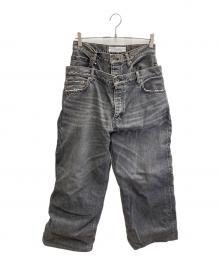 DAIRIKU（ダイリク）の古着「DOCKING WIDE STRAIGHT DENIM PANTS」｜ブラック