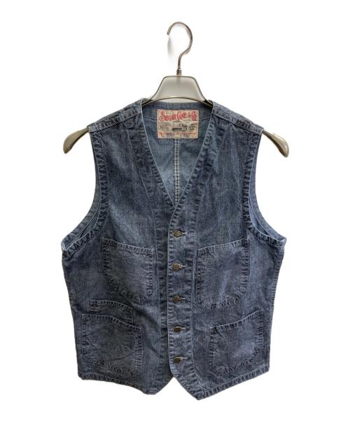 SUGAR CANE（シュガーケーン）SUGAR CANE (シュガーケーン) lot 599 ワークベスト グレー×ネイビー サイズ:38の古着・服飾アイテム