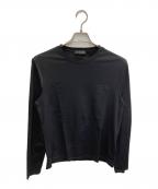 PRADAプラダ）の古着「ワンポイントロゴ ロングスリーブカットソー」｜ブラック