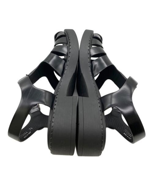 PRADA（プラダ）PRADA (プラダ) ブラッシュドレザーフィッシャーマンサンダル ブラック サイズ:7 1/2の古着・服飾アイテム
