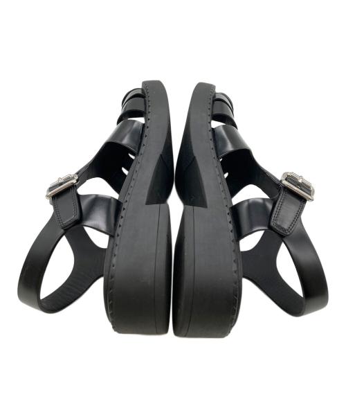 PRADA（プラダ）PRADA (プラダ) ブラッシュドレザーフィッシャーマンサンダル ブラック サイズ:7 1/2の古着・服飾アイテム