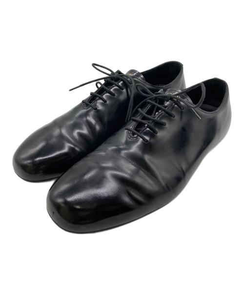 PRADA（プラダ）PRADA (プラダ) ブラッシュドレザー レースアップ シューズ ブラック サイズ:7の古着・服飾アイテム