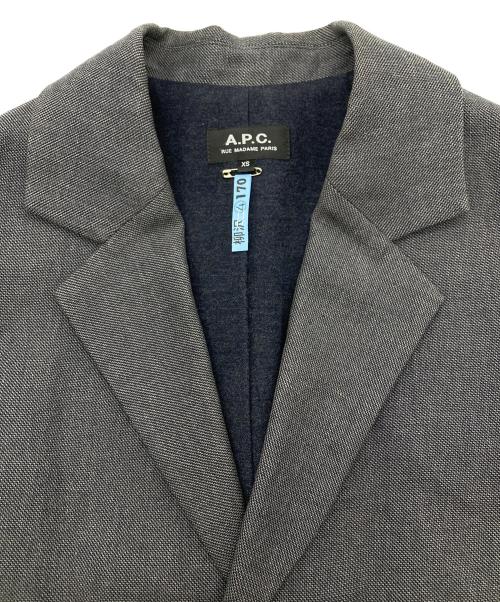 A.P.C.（アーペーセー）A.P.C. (アーペーセー) リネンコットンブレンドチェスターコート グレー サイズ:xsの古着・服飾アイテム