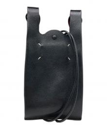 Maison Margiela（メゾンマルジェラ）の古着「4ステッチネック ショルダーレザーポシェット」｜ブラック