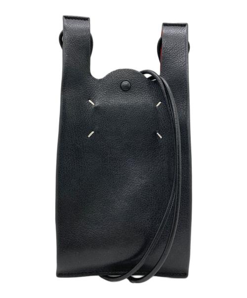 Maison Margiela（メゾンマルジェラ）Maison Margiela (メゾンマルジェラ) 4ステッチネック ショルダーレザーポシェット ブラックの古着・服飾アイテム
