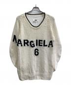 MM6 Maison Margielaエムエムシックスメゾンマルジェラ）の古着「ロゴオーバーサイズニット」｜アイボリー