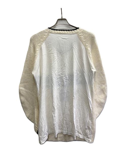 MM6 Maison Margiela（エムエムシックスメゾンマルジェラ）MM6 Maison Margiela (エムエムシックスメゾンマルジェラ) ロゴオーバーサイズニット アイボリー サイズ:Mの古着・服飾アイテム