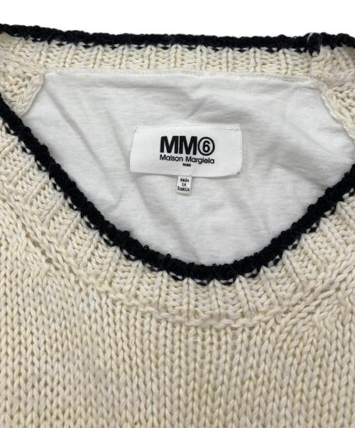 MM6 Maison Margiela（エムエムシックスメゾンマルジェラ）MM6 Maison Margiela (エムエムシックスメゾンマルジェラ) ロゴオーバーサイズニット アイボリー サイズ:Mの古着・服飾アイテム