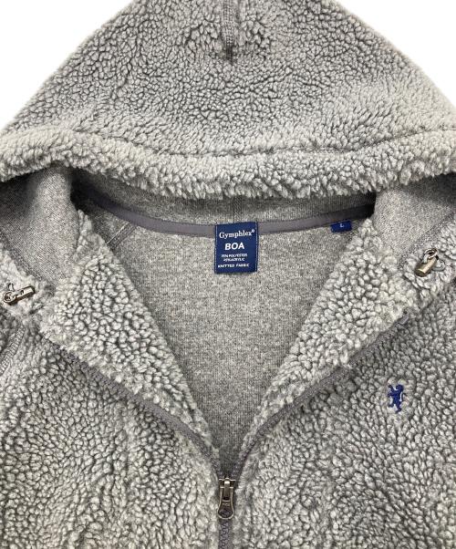 Gymphlex（ジムフレックス）Gymphlex (ジムフレックス) フルジップ フードボアジャケット グレー サイズ:Lの古着・服飾アイテム