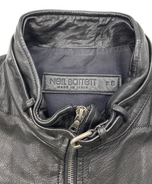 NEIL BARRETT（ニールバレット）NEIL BARRETT (ニールバレット) カウレザージャケット ブラック サイズ:XSの古着・服飾アイテム