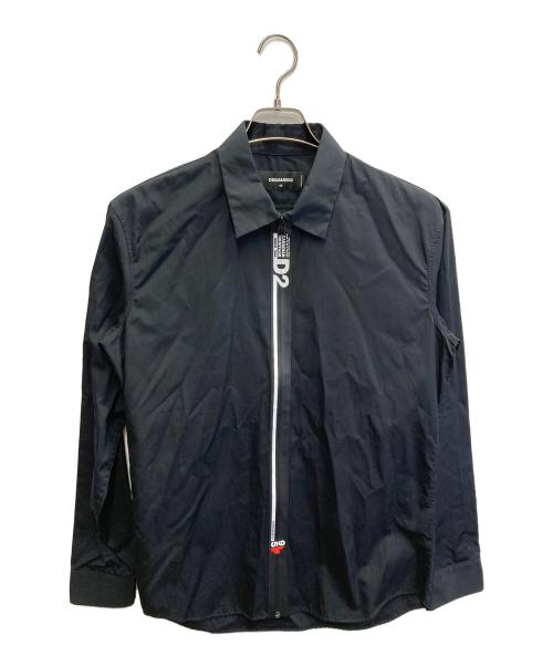 DSQUARED2（ディースクエアード）DSQUARED2 (ディースクエアード) ジップシャツジャケット ブラック サイズ:48の古着・服飾アイテム