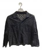 FRAMeWORKフレームワーク）の古着「ヴィンテージライクレースシャツ」｜ブラック