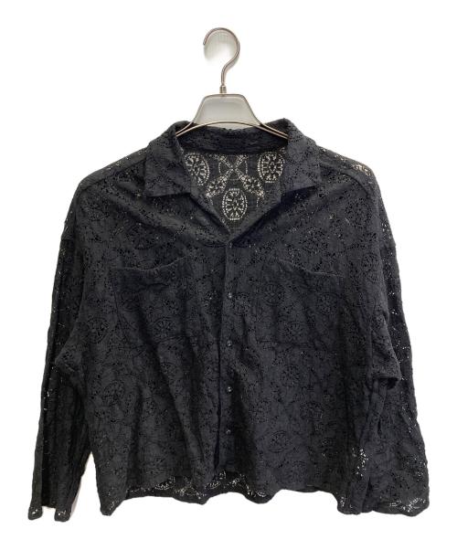 FRAMeWORK（フレームワーク）FRAMeWORK (フレームワーク) ヴィンテージライクレースシャツ ブラック サイズ:FREEの古着・服飾アイテム