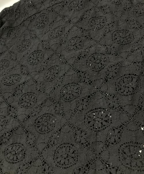 FRAMeWORK（フレームワーク）FRAMeWORK (フレームワーク) ヴィンテージライクレースシャツ ブラック サイズ:FREEの古着・服飾アイテム