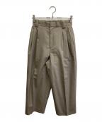 Whim Gazetteウィムガゼット）の古着「ウールポプリンタックパンツ」｜ベージュ