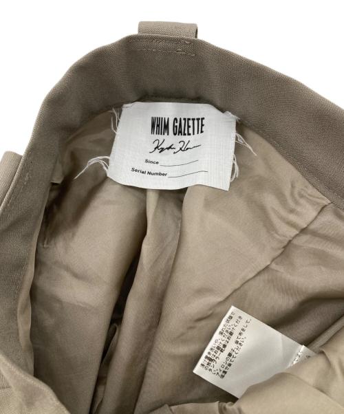 Whim Gazette（ウィムガゼット）Whim Gazette (ウィムガゼット) ウールポプリンタックパンツ ベージュ サイズ:36の古着・服飾アイテム