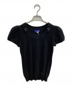 BURBERRY BLUE LABELバーバリーロンドンブルーレーベル）の古着「カシミヤ混ショートスリーブニット」｜ブラック