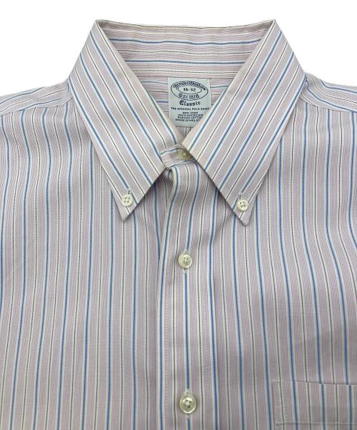 BROOKS BROTHERS（ブルックスブラザーズ）BROOKS BROTHERS (ブルックスブラザーズ) ストライプBDシャツ パープル×ブルー サイズ:16-32の古着・服飾アイテム