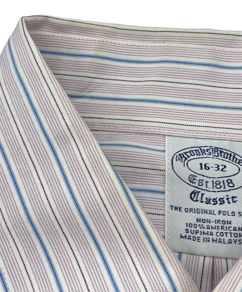 BROOKS BROTHERS（ブルックスブラザーズ）BROOKS BROTHERS (ブルックスブラザーズ) ストライプBDシャツ パープル×ブルー サイズ:16-32の古着・服飾アイテム