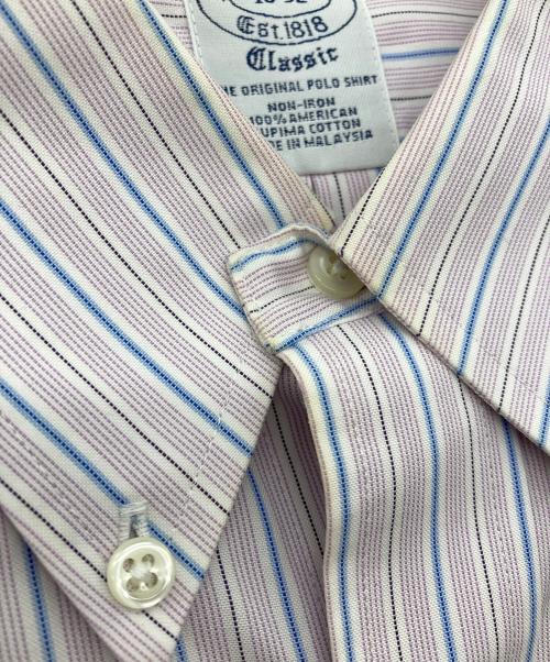 BROOKS BROTHERS（ブルックスブラザーズ）BROOKS BROTHERS (ブルックスブラザーズ) ストライプBDシャツ パープル×ブルー サイズ:16-32の古着・服飾アイテム