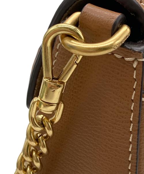 Kate Spade（ケイトスペード）Kate Spade (ケイトスペード) ケイティテクスチャードレザーフラップチェーンクロスボデ ブラウンの古着・服飾アイテム