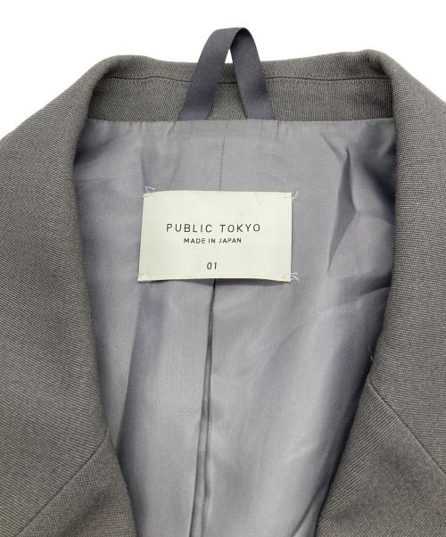 PUBLIC TOKYO（パブリックトウキョウ）PUBLIC TOKYO (パブリックトウキョウ) AQUA WOOLカルゼダブルジャケット グレー サイズ:01の古着・服飾アイテム