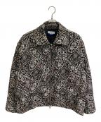 MAISON SPECIALメゾンスペシャル）の古着「Paisley Jacquard OneTuck Wide Pants」｜ブラック×ベージュ